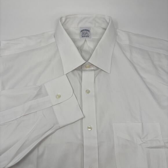 Brooks Brothers 18-34 Solid White Long Sleeve Button Up Regent Dress Shirt NWT - Picture 1 of 5